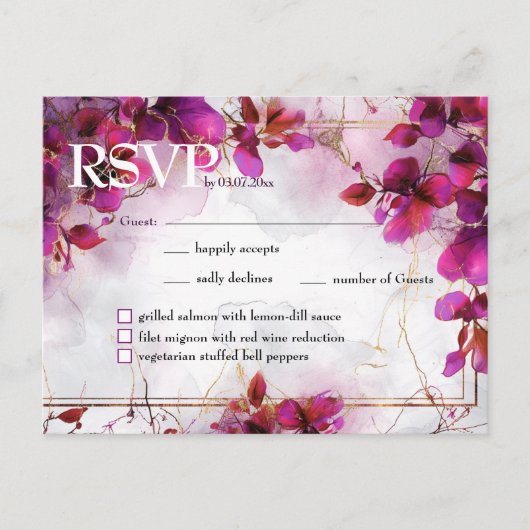 Met menu Fuchsia Enchantment: Waterverf (Voorkant)