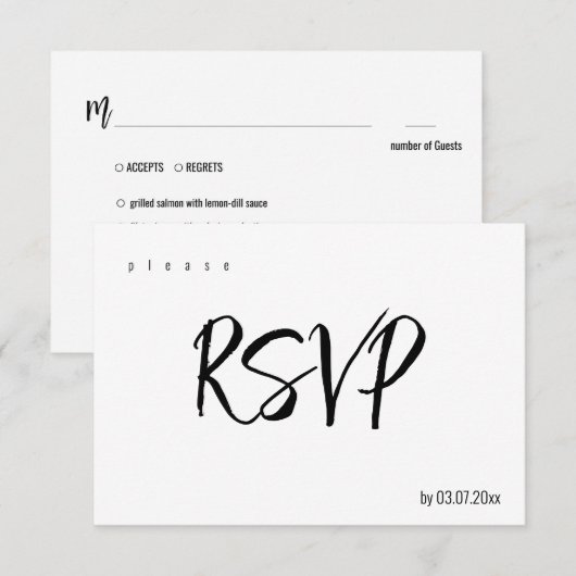 Met MENU keuze💍 Minimalistisch Elegant (Voorkant / Achterkant)
