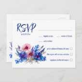 💍 met menu Korenbloemen & Lavendel RSVP briefkaar (Voorkant / Achterkant)