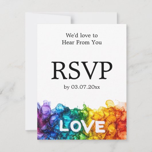 🌈 Met menu LGBTQ geschilderd met liefde bruiloft (Voorkant)