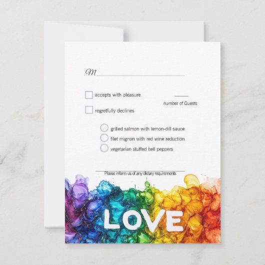 🌈 Met menu LGBTQ geschilderd met liefde bruiloft (Achterkant)