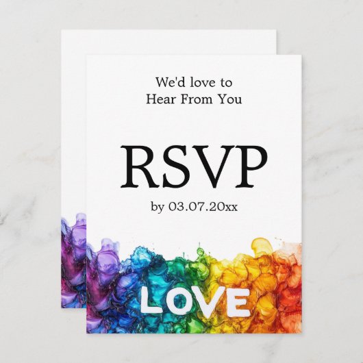 🌈 Met menu LGBTQ geschilderd met liefde bruiloft (Voorkant / Achterkant)