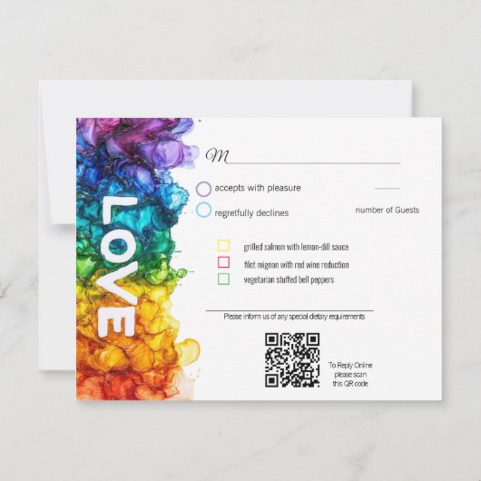🌈 Met menu LGBTQ geschilderd met liefde bruiloft (Achterkant)