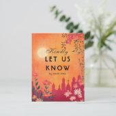 Met menukeuze Sunset Serenade Wedding RSVP Kaartje (Staand voorkant)