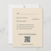 Met menukeuze Sunset Serenade Wedding RSVP Kaartje (Achterkant)