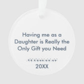 Met mij als een dochter retro sterren foto ornament (voorkant)