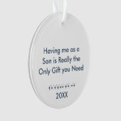 Met mij als een zoon retro sterren foto ornament (voorkant)