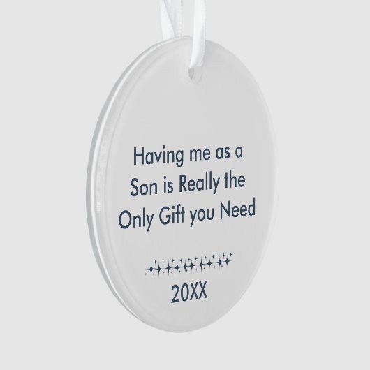 Met mij als een zoon retro sterren foto ornament (voorkant)