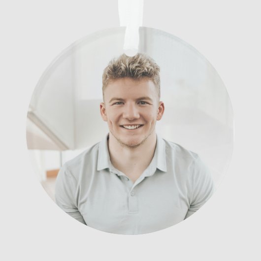 Met mij als een zoon retro sterren foto ornament (achterkant)