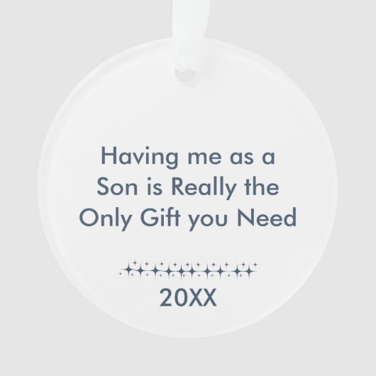 Met mij als een zoon retro sterren foto ornament (voorkant)