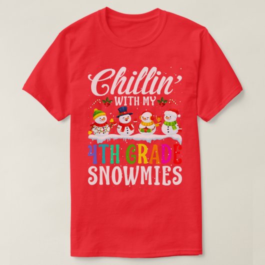 Met mijn 4e klas sneeuwmies leraar Xmas GI T-shirt (Design voorkant)