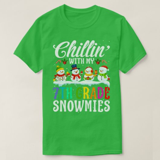 Met mijn 7e klas sneeuwmies leraar Xmas GI T-shirt (Design voorkant)