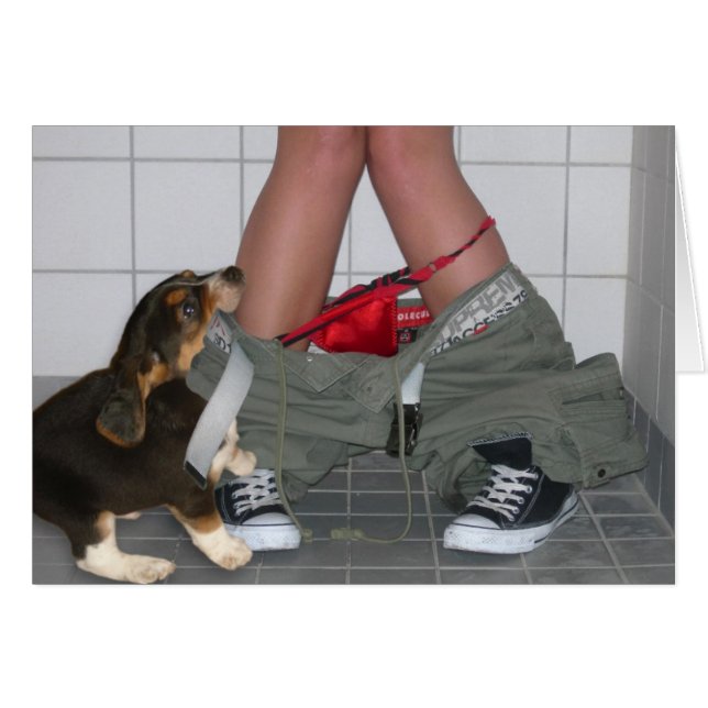 Met mijn broek naar beneden, weer...Cute Puppy Dog (Voorkant Horizontaal)