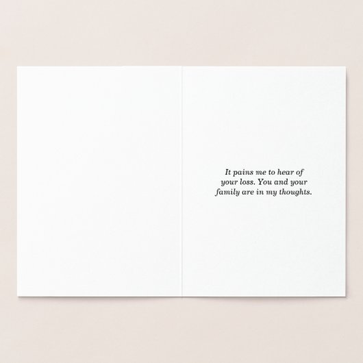 "Met mijn diepste medeleven" Kaart (Binnen)