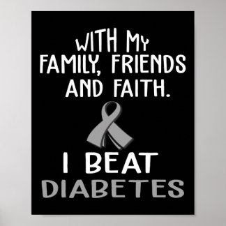 Met mijn familie en geloof versloeg ik DIABETES Poster