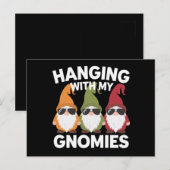 Met mijn gnomen, Funny Garden Gnome Briefkaart (Voorkant / Achterkant)