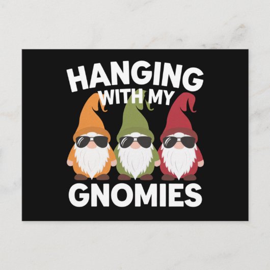 Met mijn gnomen, Funny Garden Gnome Briefkaart (Voorkant)