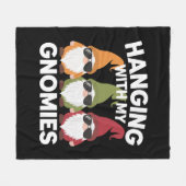 Met mijn gnomen, Funny Garden Gnome Fleece Deken (Voorkant (Horizontaal))