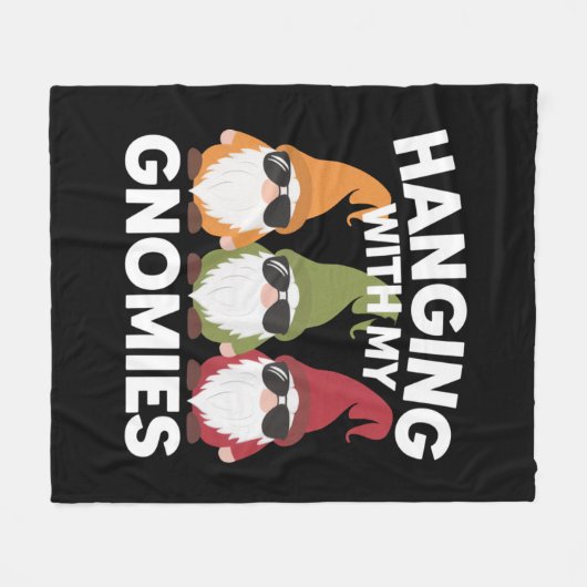 Met mijn gnomen, Funny Garden Gnome Fleece Deken (Voorkant (Horizontaal))