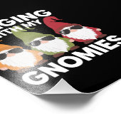 Met mijn gnomen, Funny Garden Gnome Foto Afdruk (Hoek)