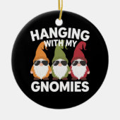 Met mijn gnomen, Funny Garden Gnome Keramisch Ornament (Voorkant)