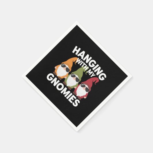 Met mijn gnomen, Funny Garden Gnome Servet (Hoek)