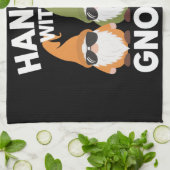 Met mijn gnomen, Funny Garden Gnome Theedoek (Gevouwen)