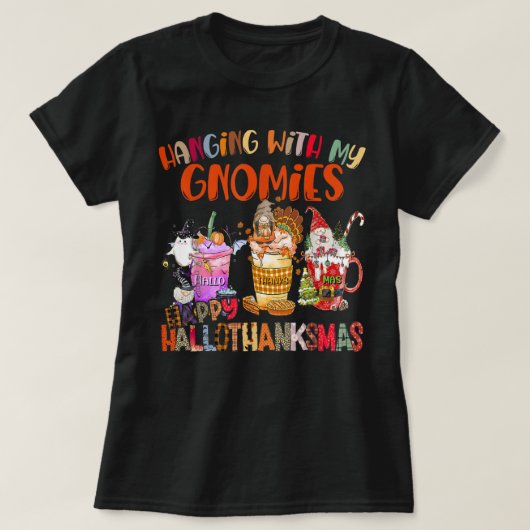 Met mijn gnomen Happy Hanksmas Gnome T-shirt (Design voorkant)