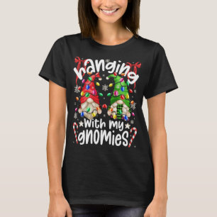 Met mijn gnomen met een kleurrijke kerstlire t-shirt
