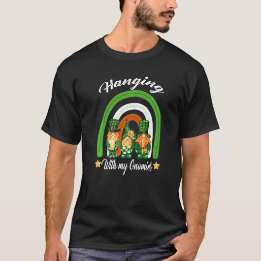 Met mijn gnomen Shamrock St Patrick S Day T-shirt (Voorkant)