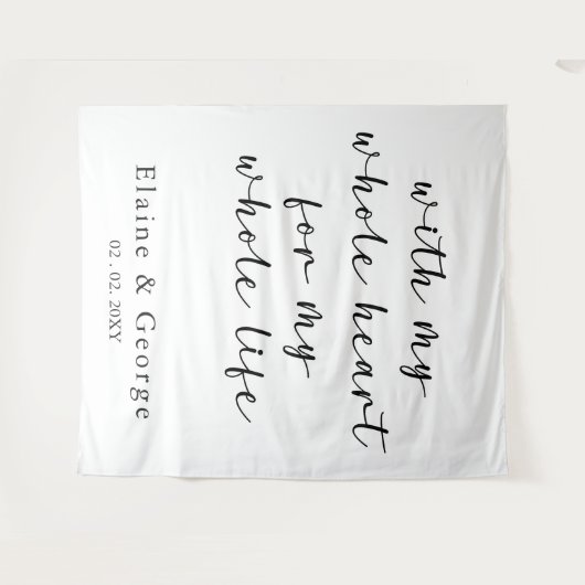 Met mijn Hart Weddenschap Foto Prop Backdrop Wandkleed (Voorkant (horizontaal))