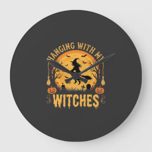 Met Mijn Heksen Halloween-ontwerp (2) Grote Klok