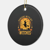 Met mijn heksen Halloween-ontwerp (2) Keramisch Ornament (Links)