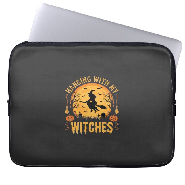 Met Mijn Heksen Halloween-ontwerp (2) Laptop Sleeve (Voorkant)