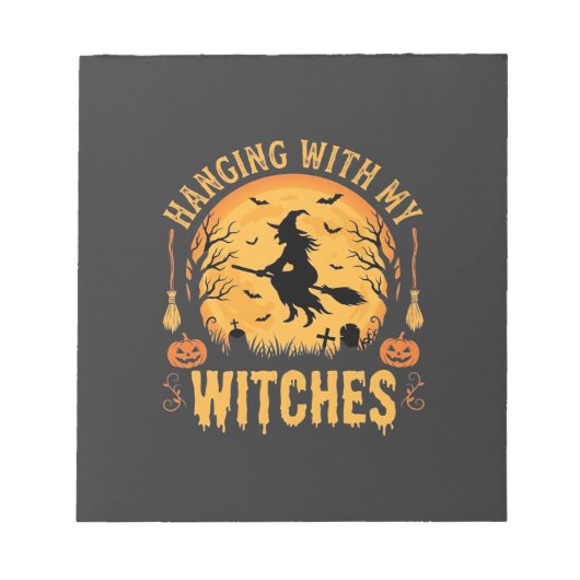 Met Mijn Heksen Halloween-ontwerp (2) Notitieblok (Voorkant)