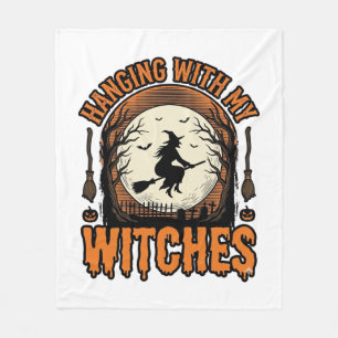 Met mijn heksen hangen Vintage Halloween T-shirt D Fleece Deken