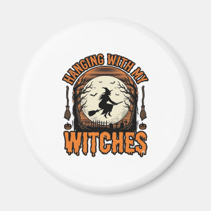 Met mijn heksen hangen Vintage Halloween T-shirt D Magneet