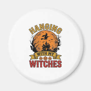 Met mijn heksen rondhangen Halloween Vintage T-shi Magneet