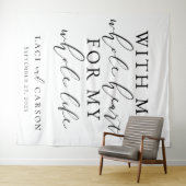 Met mijn hele hart bruiloft achtergrond wandtapijt wandkleed (In Situ (horizontaal))