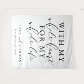 Met mijn hele hart bruiloft achtergrond wandtapijt wandkleed (Voorkant (horizontaal))