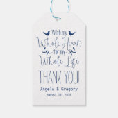 Met mijn hele hart het hele leven Navy Wedding Fav Cadeaulabel (Achterkant)