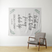 Met mijn hele Heart Wedding Greenery gepersonalise Wandkleed (In Situ (horizontaal))