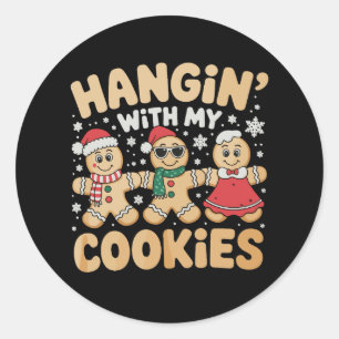 Met mijn koekjes gemberbrood Kerstmis Ronde Sticker
