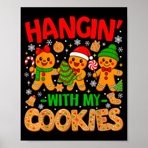 Met mijn koekjes kerstmannen van gemberkoek W Poster