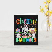 Met mijn konijntjes paasdag konijntjes Franse bull Kaart (Gele Bloem)