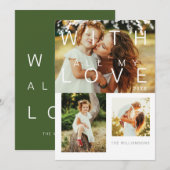 Met mijn liefde | Moderne, minimale meervoudige fo Feestdagenkaart (Voorkant / Achterkant)