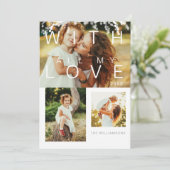 Met mijn liefde | Moderne, minimale meervoudige fo Feestdagenkaart (Staand voorkant)