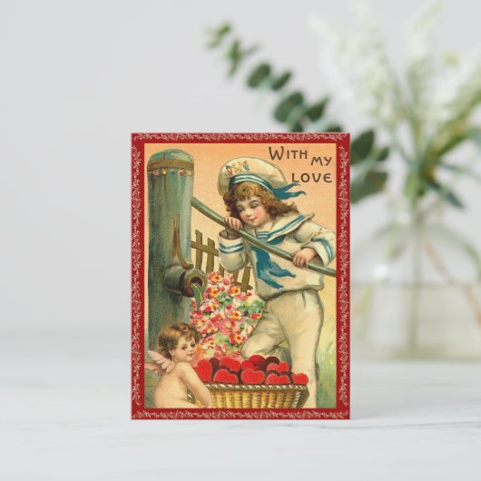 Met mijn liefde Valentijn Briefkaart (Staand voorkant)