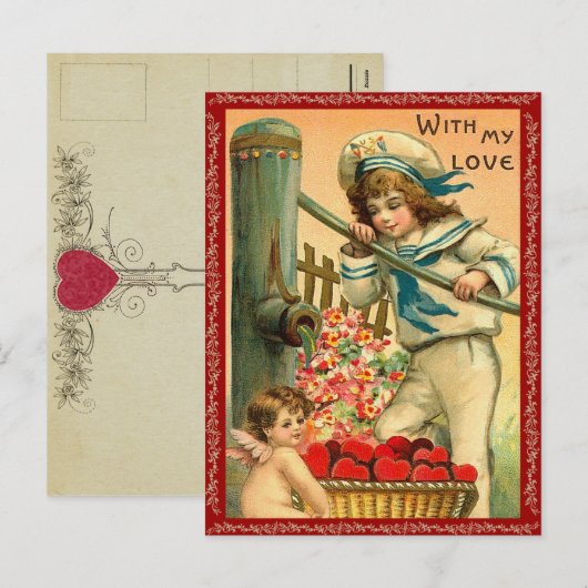 Met mijn liefde Valentijn Briefkaart (Voorkant / Achterkant)