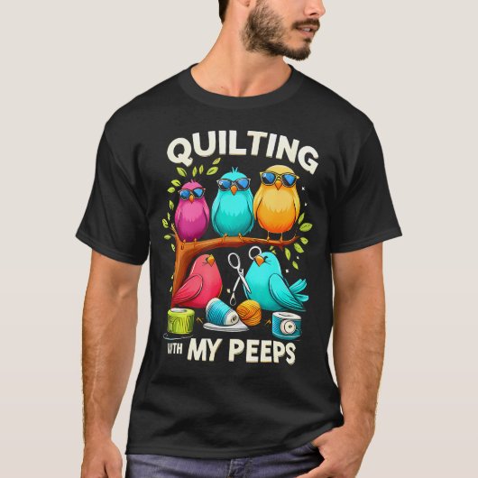 Met mijn peeps grappig quilten t-shirt (Voorkant)
